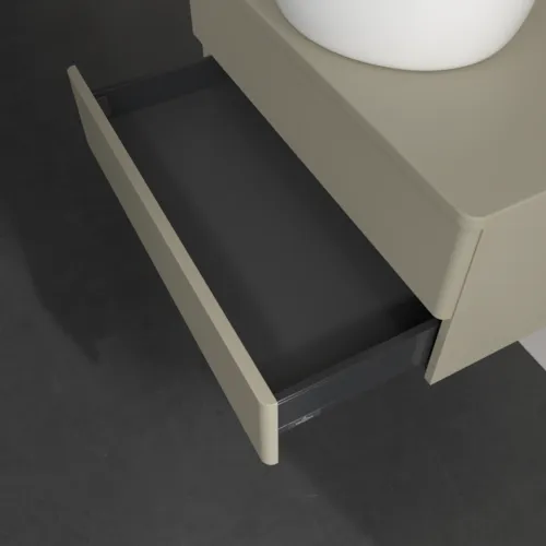 Bild von VILLEROY BOCH Antao Waschbeckenunterschrank, 2 Auszüge, 800 x 360 x 500 mm, Front ohne Struktur, Stone Grey Matt Lacquer / Stone Grey Matt Lacquer #K19010HK