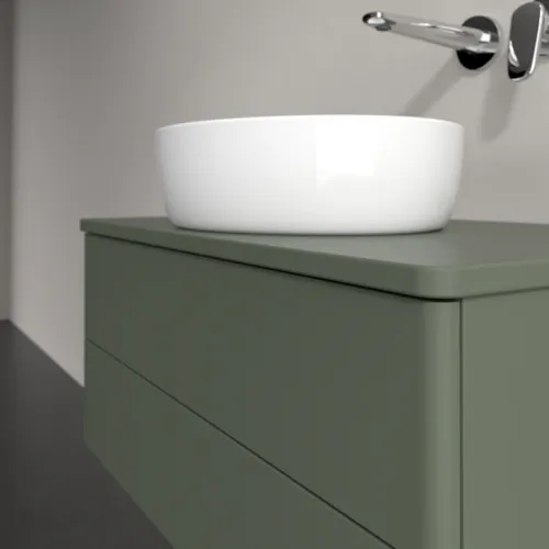 Bild von VILLEROY BOCH Antao Waschbeckenunterschrank, 2 Auszüge, 800 x 360 x 500 mm, Front ohne Struktur, Leaf Green Matt Lacquer / Leaf Green Matt Lacquer #K19010HL