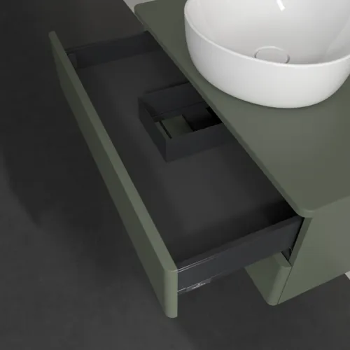 Bild von VILLEROY BOCH Antao Waschbeckenunterschrank, 2 Auszüge, 800 x 360 x 500 mm, Front ohne Struktur, Leaf Green Matt Lacquer / Leaf Green Matt Lacquer #K19010HL