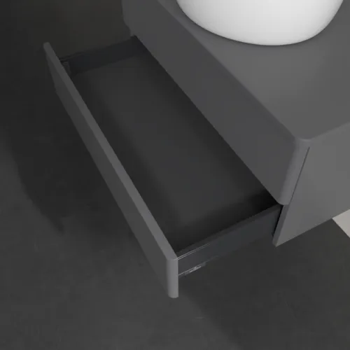 Bild von VILLEROY BOCH Antao Waschbeckenunterschrank, 2 Auszüge, 800 x 360 x 500 mm, Front ohne Struktur, Anthracite Matt Lacquer / Anthracite Matt Lacquer #K19010GK