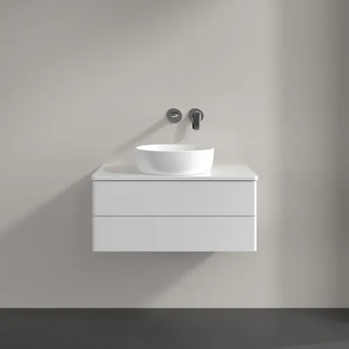 Bild von VILLEROY BOCH Antao Waschbeckenunterschrank, 2 Auszüge, 800 x 360 x 500 mm, Front ohne Struktur, Glossy White Lacquer / Glossy White Lacquer #K19010GF