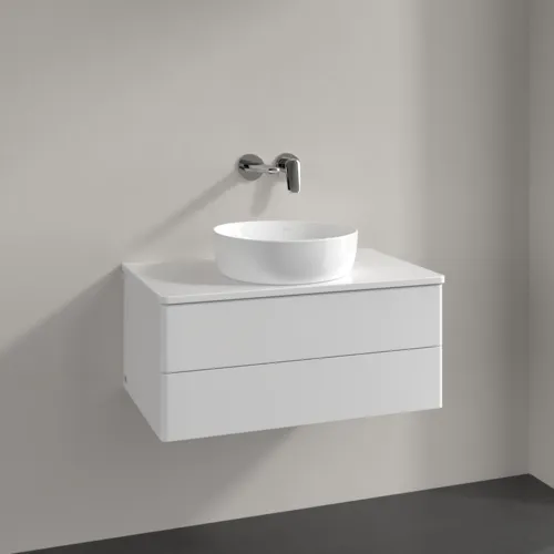 Bild von VILLEROY BOCH Antao Waschbeckenunterschrank, 2 Auszüge, 800 x 360 x 500 mm, Front ohne Struktur, Glossy White Lacquer / Glossy White Lacquer #K19010GF