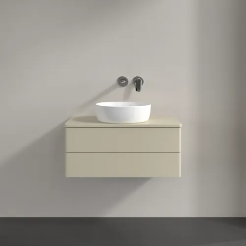 Obrázek VILLEROY BOCH Antao Vanity unit, 2 pull-out compartments, 800 x 360 x 500 mm, Front without structure, Silk Grey Matt Lacquer / Silk Grey Matt Lacquer #K19010HJ