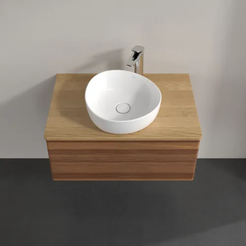 Bild von VILLEROY BOCH Antao Waschbeckenunterschrank, 2 Auszüge, 800 x 360 x 500 mm, Front ohne Struktur, Warm Walnut / Honey Oak #K19051HM
