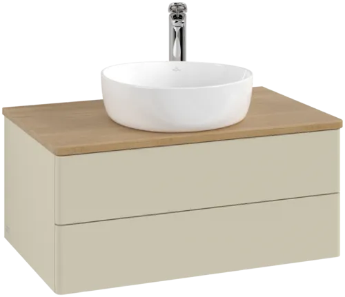 Obrázek VILLEROY BOCH Antao Vanity unit, 2 pull-out compartments, 800 x 360 x 500 mm, Front without structure, Silk Grey Matt Lacquer / Honey Oak #K19051HJ