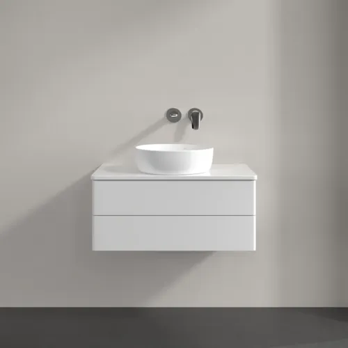 Bild von VILLEROY BOCH Antao Waschbeckenunterschrank, 2 Auszüge, 800 x 360 x 500 mm, Front ohne Struktur, Glossy White Lacquer / Glossy White Lacquer #K19050GF