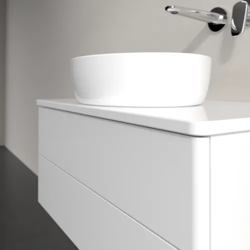 Bild von VILLEROY BOCH Antao Waschbeckenunterschrank, 2 Auszüge, 800 x 360 x 500 mm, Front ohne Struktur, Glossy White Lacquer / Glossy White Lacquer #K19050GF