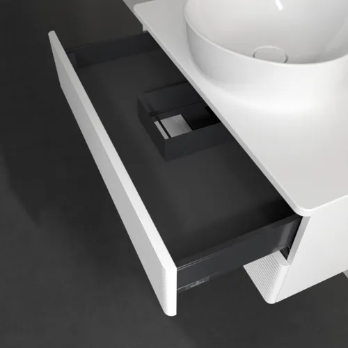 Bild von VILLEROY BOCH Antao Waschbeckenunterschrank, 2 Auszüge, 800 x 360 x 500 mm, Front mit Struktur, White Matt Lacquer / White Matt Lacquer #K19110MT