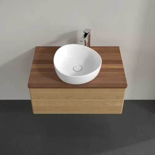 Bild von VILLEROY BOCH Antao Waschbeckenunterschrank, 2 Auszüge, 800 x 360 x 500 mm, Front ohne Struktur, Honey Oak / Warm Walnut #K19052HN