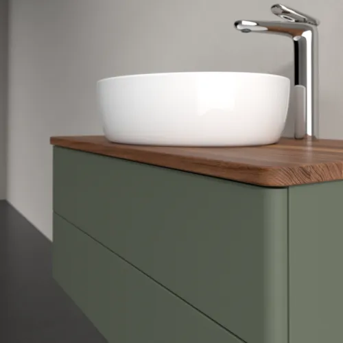 Obrázek VILLEROY BOCH Antao Vanity unit, 2 pull-out compartments, 800 x 360 x 500 mm, Front without structure, Leaf Green Matt Lacquer / Warm Walnut #K19052HL