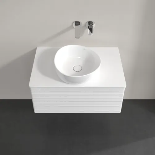 Bild von VILLEROY BOCH Antao Waschbeckenunterschrank, 2 Auszüge, 800 x 360 x 500 mm, Front mit Struktur, Glossy White Lacquer / Glossy White Lacquer #K19150GF