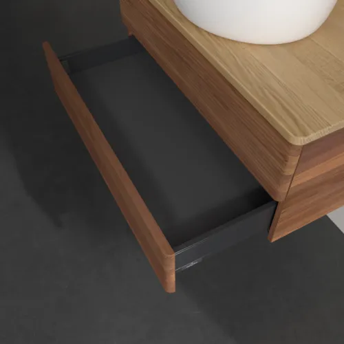 VILLEROY BOCH Antao Waschbeckenunterschrank, 2 Auszüge, 800 x 360 x 500 mm, Front mit Struktur, Warm Walnut / Honey Oak #K19151HM, Bild 6