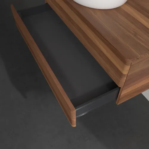 VILLEROY BOCH Antao Waschbeckenunterschrank, 2 Auszüge, 1000 x 360 x 500 mm, Front ohne Struktur, Warm Walnut / Warm Walnut #K20012HM, Bild 6