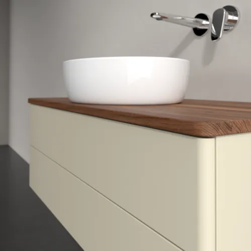 Bild von VILLEROY BOCH Antao Waschbeckenunterschrank, 2 Auszüge, 1000 x 360 x 500 mm, Front ohne Struktur, Silk Grey Matt Lacquer / Warm Walnut #K20012HJ