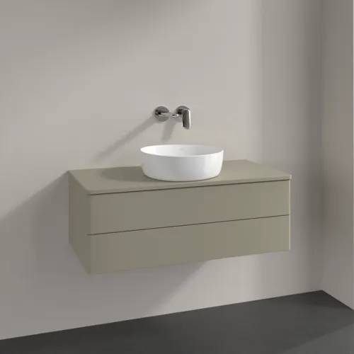 Bild von VILLEROY BOCH Antao Waschbeckenunterschrank, 2 Auszüge, 1000 x 360 x 500 mm, Front ohne Struktur, Stone Grey Matt Lacquer / Stone Grey Matt Lacquer #K20010HK