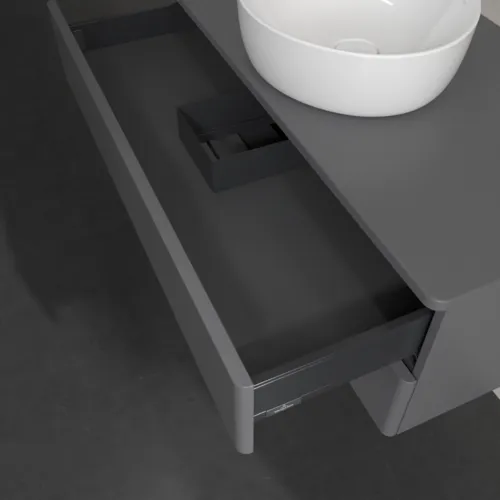 Bild von VILLEROY BOCH Antao Waschbeckenunterschrank, 2 Auszüge, 1000 x 360 x 500 mm, Front ohne Struktur, Anthracite Matt Lacquer / Anthracite Matt Lacquer #K20050GK