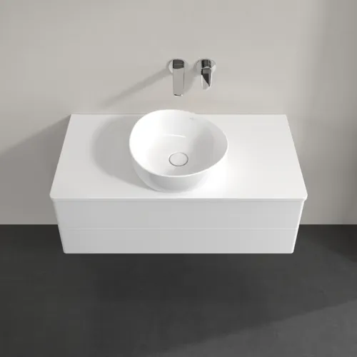 VILLEROY BOCH Antao Waschbeckenunterschrank, 2 Auszüge, 1000 x 360 x 500 mm, Front ohne Struktur, Glossy White Lacquer / Glossy White Lacquer #K20050GF, Bild 4