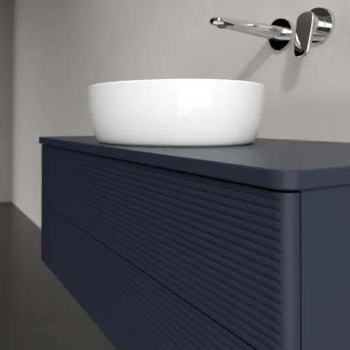Bild von VILLEROY BOCH Antao Waschbeckenunterschrank, 2 Auszüge, 1000 x 360 x 500 mm, Front mit Struktur, Midnight Blue Matt Lacquer / Midnight Blue Matt Lacquer #K20110HG