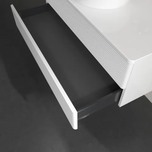 Bild von VILLEROY BOCH Antao Waschbeckenunterschrank, 2 Auszüge, 1000 x 360 x 500 mm, Front mit Struktur, Glossy White Lacquer / Glossy White Lacquer #K20150GF