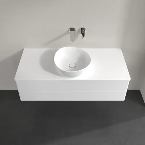 VILLEROY BOCH Antao Waschbeckenunterschrank, 2 Auszüge, 1200 x 360 x 500 mm, Front ohne Struktur, White Matt Lacquer / White Matt Lacquer #K21010MT, Bild 4