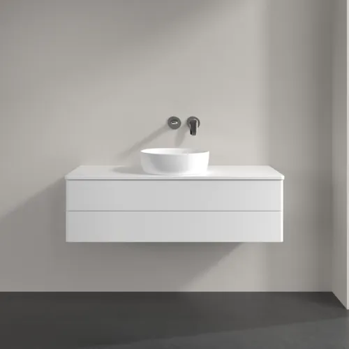 VILLEROY BOCH Antao Waschbeckenunterschrank, 2 Auszüge, 1200 x 360 x 500 mm, Front ohne Struktur, White Matt Lacquer / White Matt Lacquer #K21010MT, Bild 3
