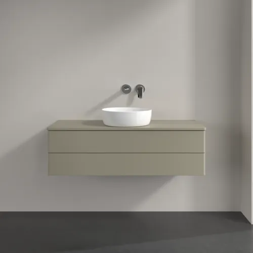 Bild von VILLEROY BOCH Antao Waschbeckenunterschrank, 2 Auszüge, 1200 x 360 x 500 mm, Front ohne Struktur, Stone Grey Matt Lacquer / Stone Grey Matt Lacquer #K21010HK