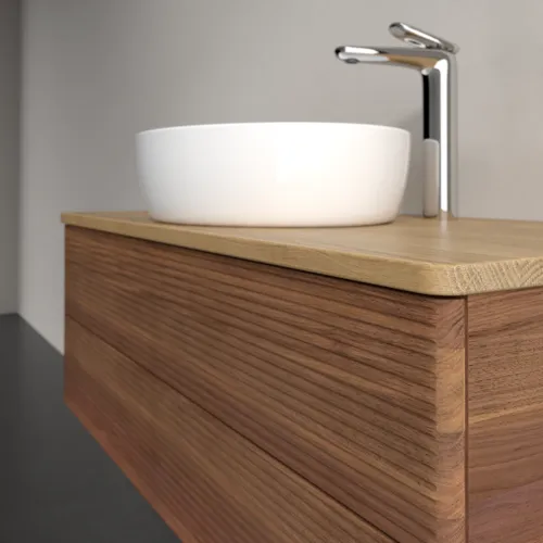 Bild von VILLEROY BOCH Antao Waschbeckenunterschrank, 2 Auszüge, 1000 x 360 x 500 mm, Front mit Struktur, Warm Walnut / Honey Oak #K20151HM