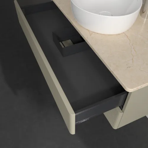 Bild von VILLEROY BOCH Antao Waschbeckenunterschrank, 2 Auszüge, 1000 x 360 x 500 mm, Front mit Struktur, Stone Grey Matt Lacquer / Botticino #K20153HK