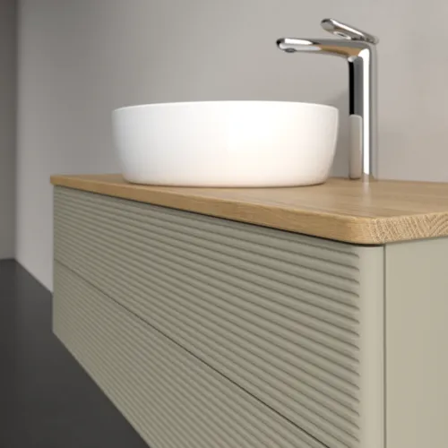 Bild von VILLEROY BOCH Antao Waschbeckenunterschrank, 2 Auszüge, 1000 x 360 x 500 mm, Front mit Struktur, Stone Grey Matt Lacquer / Honey Oak #K20151HK