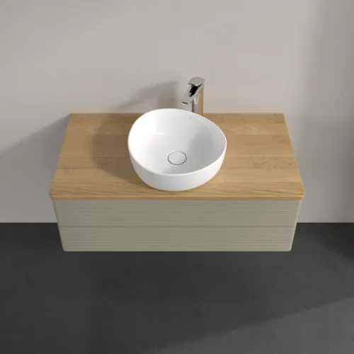 Bild von VILLEROY BOCH Antao Waschbeckenunterschrank, 2 Auszüge, 1000 x 360 x 500 mm, Front mit Struktur, Stone Grey Matt Lacquer / Honey Oak #K20151HK