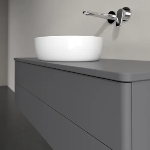 Bild von VILLEROY BOCH Antao Waschbeckenunterschrank, 2 Auszüge, 1200 x 360 x 500 mm, Front ohne Struktur, Anthracite Matt Lacquer / Anthracite Matt Lacquer #K21010GK