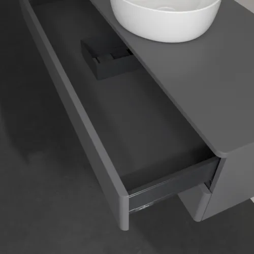 Bild von VILLEROY BOCH Antao Waschbeckenunterschrank, 2 Auszüge, 1200 x 360 x 500 mm, Front ohne Struktur, Anthracite Matt Lacquer / Anthracite Matt Lacquer #K21010GK