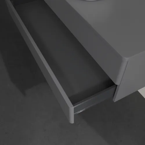 Bild von VILLEROY BOCH Antao Waschbeckenunterschrank, 2 Auszüge, 1200 x 360 x 500 mm, Front ohne Struktur, Anthracite Matt Lacquer / Anthracite Matt Lacquer #K21010GK
