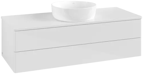Bild von VILLEROY BOCH Antao Waschbeckenunterschrank, 2 Auszüge, 1200 x 360 x 500 mm, Front ohne Struktur, Glossy White Lacquer / Glossy White Lacquer #K21010GF
