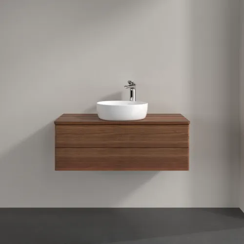 Obrázek VILLEROY BOCH Antao Vanity unit, 2 pull-out compartments, 1000 x 360 x 500 mm, Front with grain texture, Warm Walnut / Warm Walnut #K20152HM