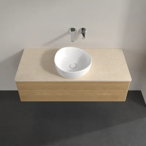 Bild von VILLEROY BOCH Antao Waschbeckenunterschrank, 2 Auszüge, 1200 x 360 x 500 mm, Front ohne Struktur, Honey Oak / Botticino #K21013HN