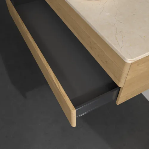 Bild von VILLEROY BOCH Antao Waschbeckenunterschrank, 2 Auszüge, 1200 x 360 x 500 mm, Front ohne Struktur, Honey Oak / Botticino #K21013HN