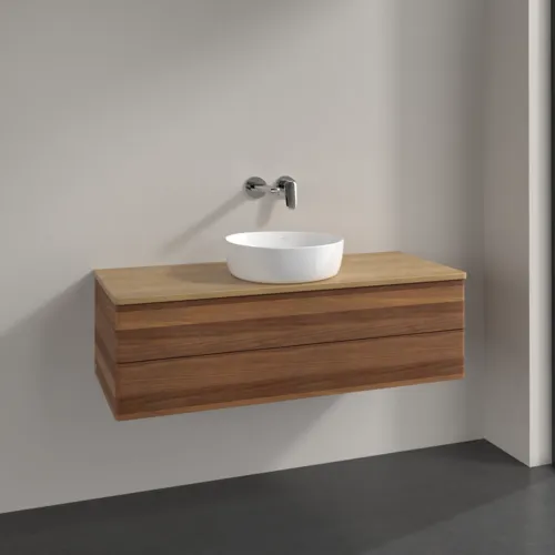 VILLEROY BOCH Antao Waschbeckenunterschrank, 2 Auszüge, 1200 x 360 x 500 mm, Front ohne Struktur, Warm Walnut / Honey Oak #K21011HM, Bild 2
