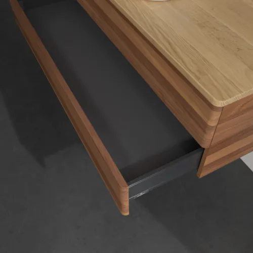 VILLEROY BOCH Antao Waschbeckenunterschrank, 2 Auszüge, 1200 x 360 x 500 mm, Front ohne Struktur, Warm Walnut / Honey Oak #K21011HM, Bild 6