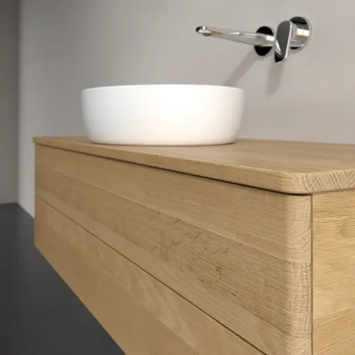 Bild von VILLEROY BOCH Antao Waschbeckenunterschrank, 2 Auszüge, 1200 x 360 x 500 mm, Front ohne Struktur, Honey Oak / Honey Oak #K21011HN