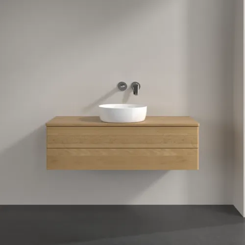 Bild von VILLEROY BOCH Antao Waschbeckenunterschrank, 2 Auszüge, 1200 x 360 x 500 mm, Front ohne Struktur, Honey Oak / Honey Oak #K21011HN
