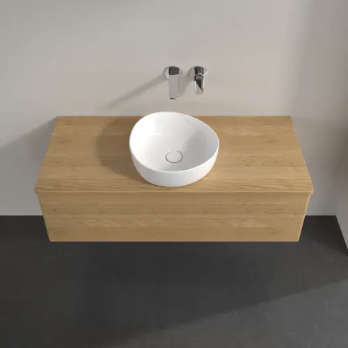 Bild von VILLEROY BOCH Antao Waschbeckenunterschrank, 2 Auszüge, 1200 x 360 x 500 mm, Front ohne Struktur, Honey Oak / Honey Oak #K21011HN