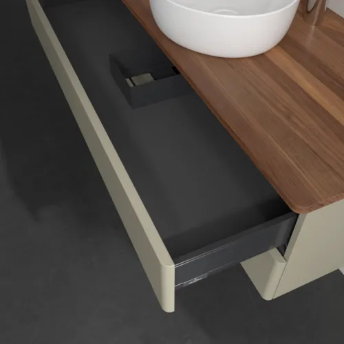 VILLEROY BOCH Antao Waschbeckenunterschrank, 2 Auszüge, 1200 x 360 x 500 mm, Front ohne Struktur, Stone Grey Matt Lacquer / Warm Walnut #K21052HK, Bild 7