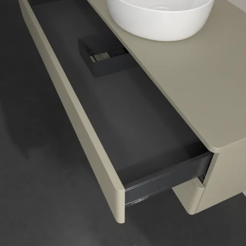 Bild von VILLEROY BOCH Antao Waschbeckenunterschrank, 2 Auszüge, 1200 x 360 x 500 mm, Front mit Struktur, Stone Grey Matt Lacquer / Stone Grey Matt Lacquer #K21150HK
