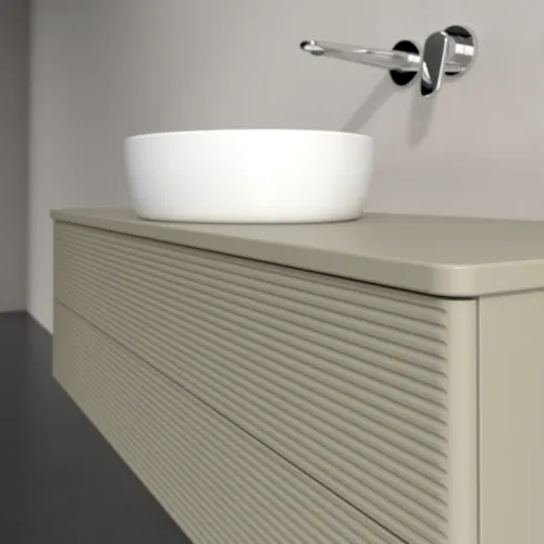 Bild von VILLEROY BOCH Antao Waschbeckenunterschrank, 2 Auszüge, 1200 x 360 x 500 mm, Front mit Struktur, Stone Grey Matt Lacquer / Stone Grey Matt Lacquer #K21150HK