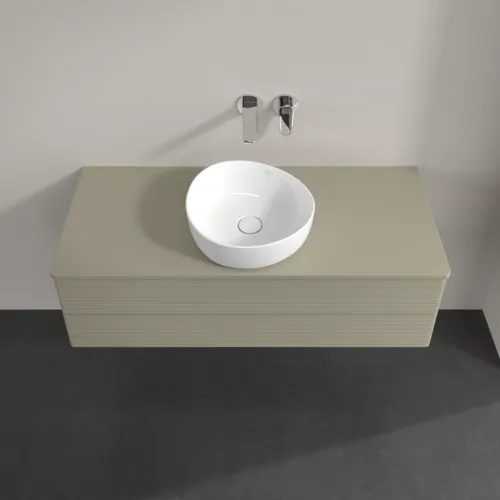 Bild von VILLEROY BOCH Antao Waschbeckenunterschrank, 2 Auszüge, 1200 x 360 x 500 mm, Front mit Struktur, Stone Grey Matt Lacquer / Stone Grey Matt Lacquer #K21150HK