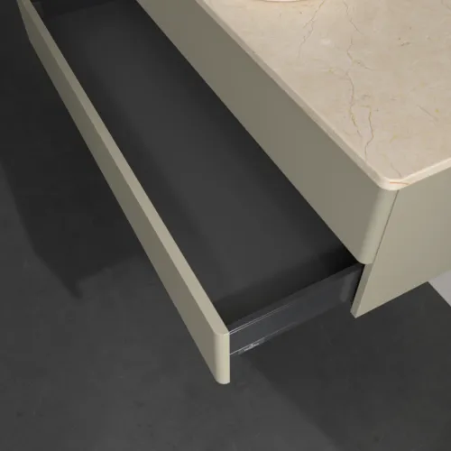 VILLEROY BOCH Antao Waschbeckenunterschrank, 2 Auszüge, 1200 x 360 x 500 mm, Front ohne Struktur, Stone Grey Matt Lacquer / Botticino #K21053HK, Bild 6
