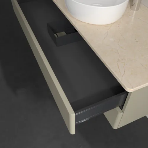 VILLEROY BOCH Antao Waschbeckenunterschrank, 2 Auszüge, 1200 x 360 x 500 mm, Front ohne Struktur, Stone Grey Matt Lacquer / Botticino #K21053HK, Bild 7