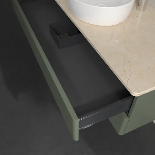 VILLEROY BOCH Antao Waschbeckenunterschrank, 2 Auszüge, 1200 x 360 x 500 mm, Front ohne Struktur, Leaf Green Matt Lacquer / Botticino #K21053HL, Bild 7