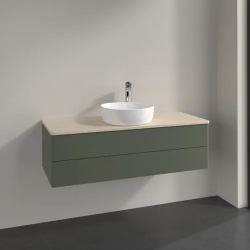 VILLEROY BOCH Antao Waschbeckenunterschrank, 2 Auszüge, 1200 x 360 x 500 mm, Front ohne Struktur, Leaf Green Matt Lacquer / Botticino #K21053HL, Bild 2